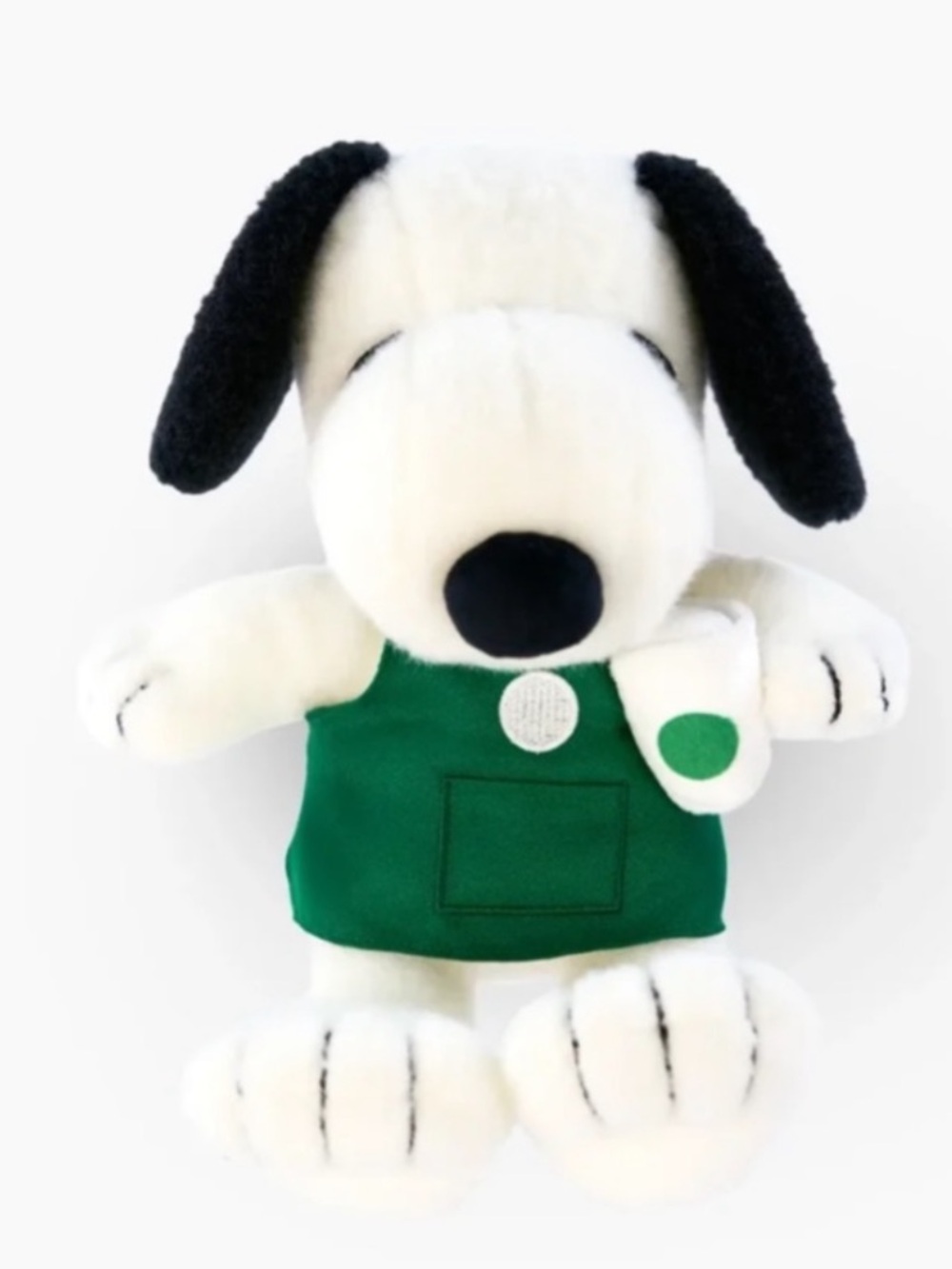 Starbucks Snoopy Plush Dog Toy in White, Black & Green